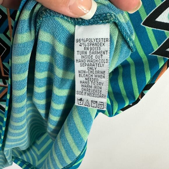 Bob‎ Mackie Top Womens 2X Bold Graphic Print Long Sleeve Retro Festival Y2K - Picture 6 of 6